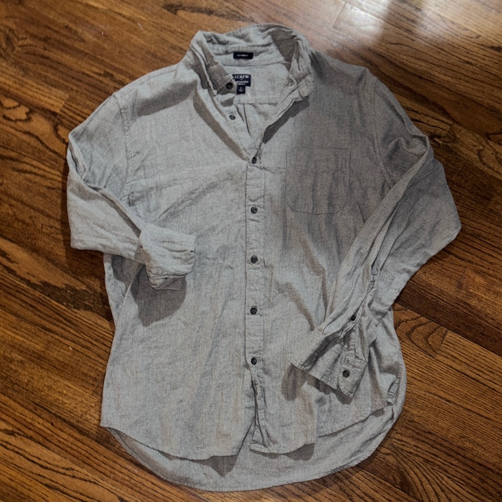 J. Crew Men’s Heather Gray Casual Button-Down Shirt